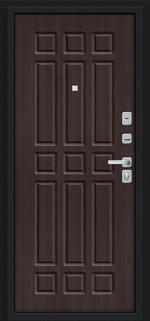 Фото Входная дверь Мило МФ/BChrome Букле черное/Wenge Melinga BR6203 внутренняя сторона